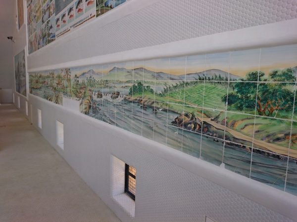 おとめ湯の和風タイル絵の壁
