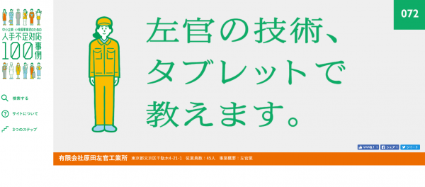 当社の「左官の技術をタブレットで教えます。」という点を取り上げていただきました。