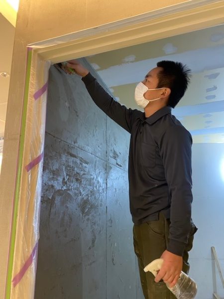 中塗り・コンパネ目地入れ・押え