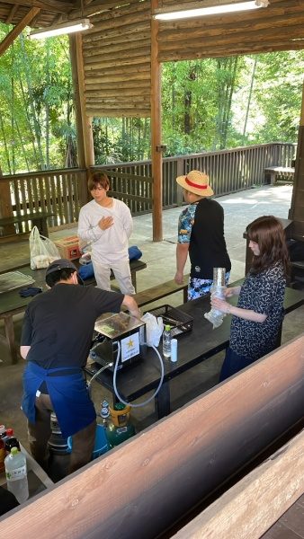 青梅市で行った原田左官BBQイベント。調理台設置