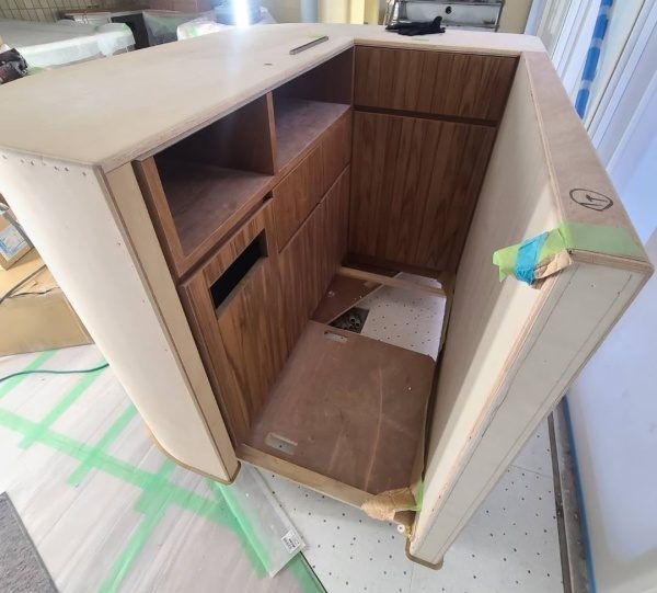 カウンター什器の木工下地