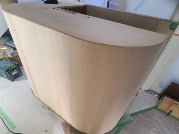カウンター什器の木工下地