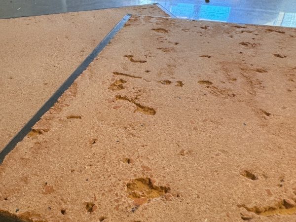 赤瓦の骨材を入れたオルトレマテリア仕上げのサンプル