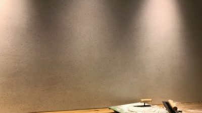 ビールストーン　壁面に施工