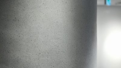 ビールストーン ホワイトカラーチャートを壁面・丸柱に施工