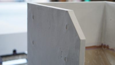 コンクリート打ち放し風仕上げ 木工下地で什器作成