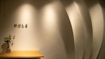 珪藻土でオフィスエントランスの3次曲面に施工