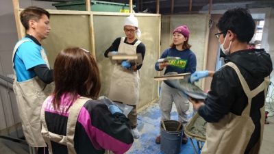 建材屋さんが左官体験！