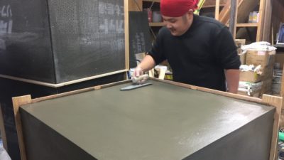社内講習会　モルタル施工