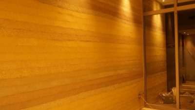 マンションでの塗り版築仕上げ　完成