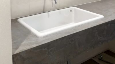 モールテックス洗面台に施工
