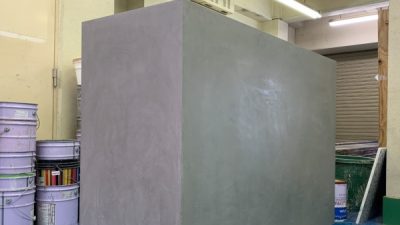 モールテックスをレジカウンターに施工