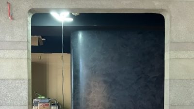 塗り版築 開口部分を曲線で施工