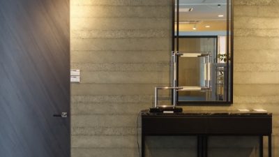 塗り版築　インテリアショールームに施工