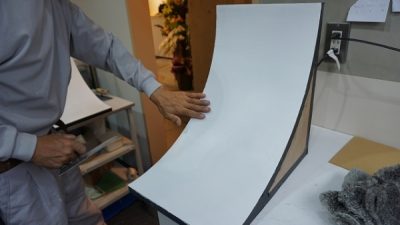 R壁の磨き仕上げ