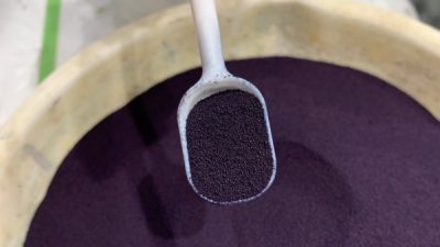 モールテックスにインディゴ染料を入れた仕上げ