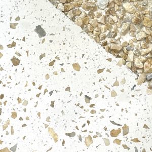 洗い出しシート砕石のビールストーン仕上げサンプル