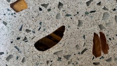 ビールストーン　虎目石を入れた仕上げ
