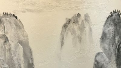 漆喰水墨画風仕上げ