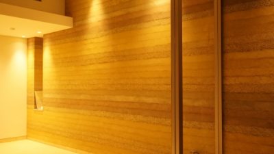 塗り版築仕上げ - マンションでの施工例