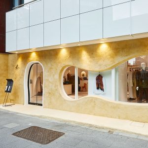 カラーモルタル仕上げ - 秋葉原マザーハウスe.に施工