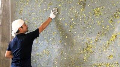 【施工事例】ビールストーン壁面・立ち上がり面への施工