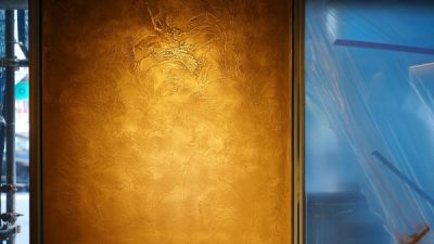 金属の左官材　ミダスメタルで扉を作成