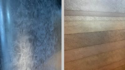 プラスタル塗り版築と磨き仕上げのコントラスト