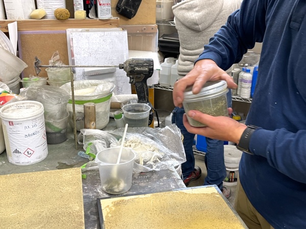 左官見本板(左官サンプル板)の作成