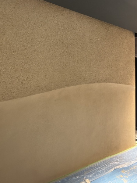 プラスタル搔き落とし仕上げの壁