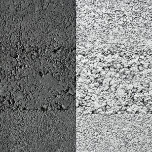 溶岩石の塗り版築サンプル