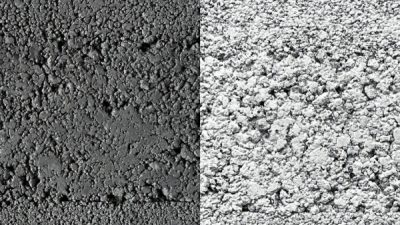 溶岩石の塗り版築サンプル