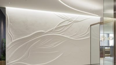 しっくい - オフィスエントランスに施工