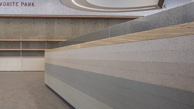 プラスタル塗り版築 - 店舗内装に施工