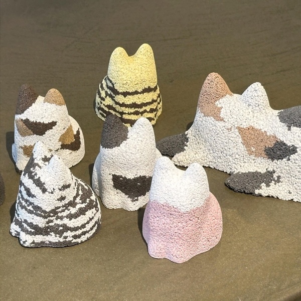 左官で作った猫や子猫