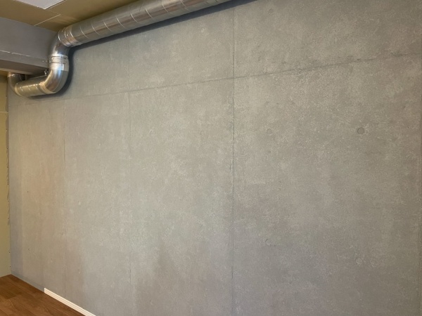 マンション室内の壁面に施工したコンクリート打ち放し風仕上げ