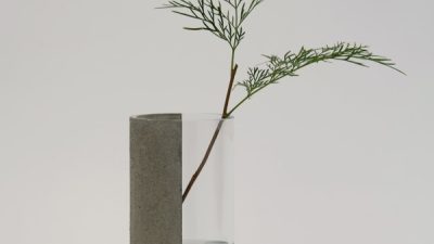 風土〜FUUDO〜 - 花瓶 ガラスと土を半分ずつ施工