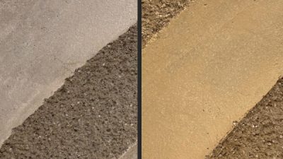 プラスタルかき落とし：部分かき仕上げサンプル