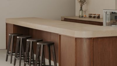 ビールストーン - カフェテーブルに施工
